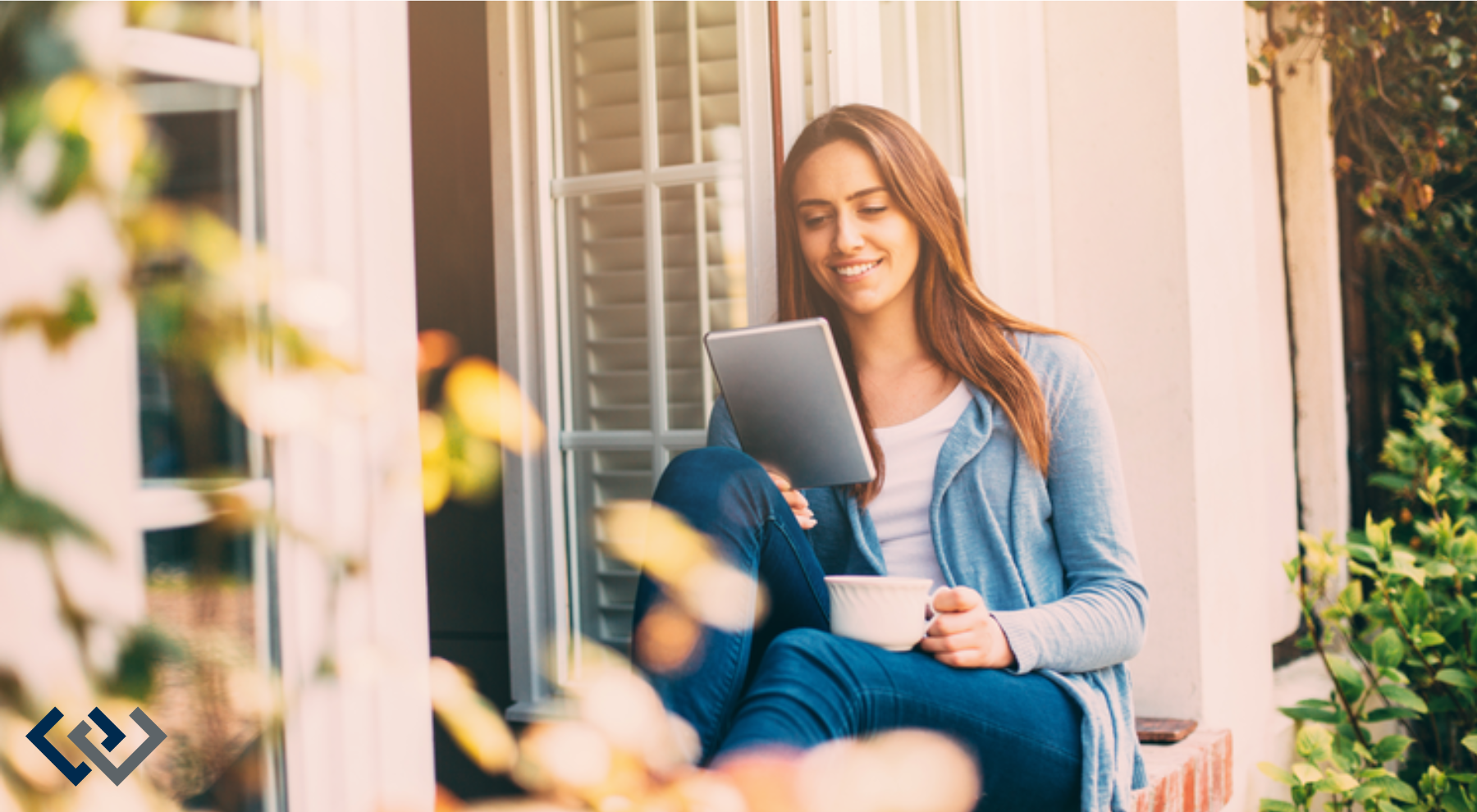 woman looking at a mobile device