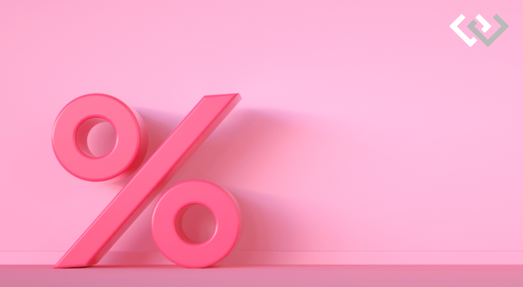 pink background with a large pink-colored percentage sign